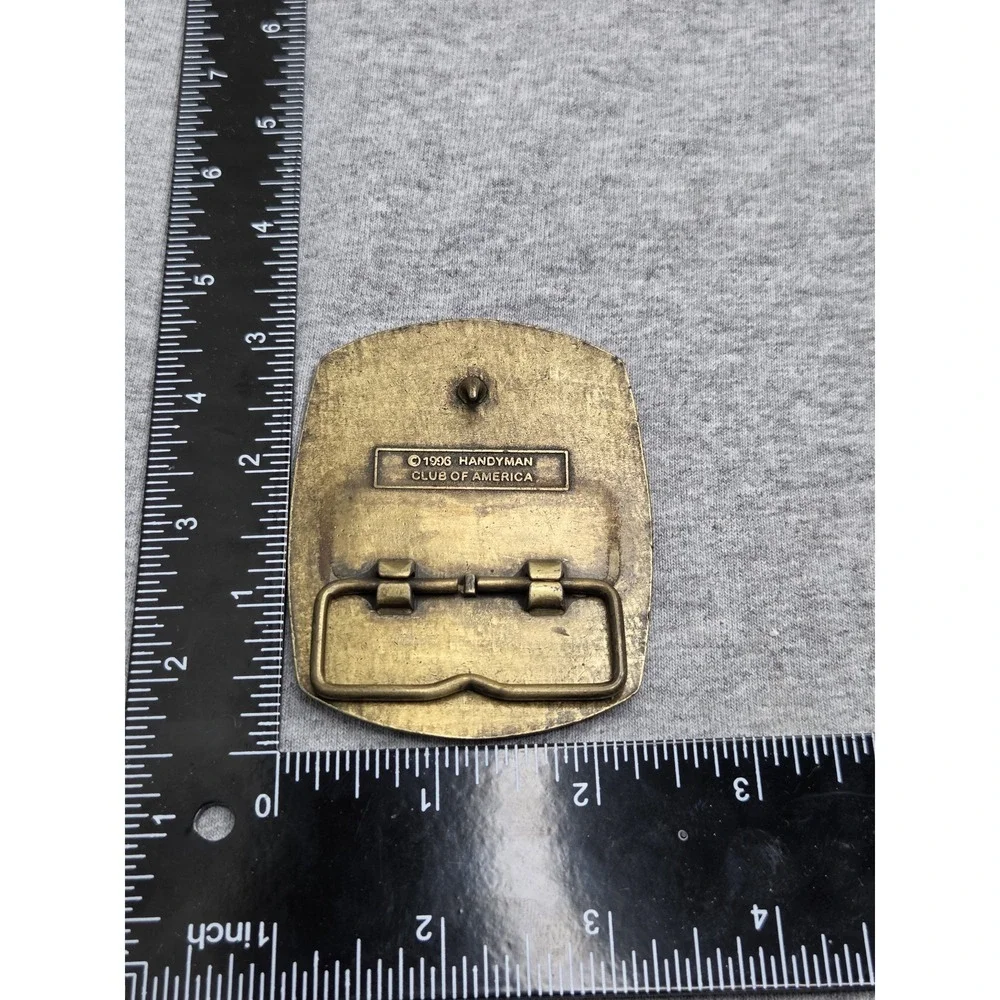 Vintage 1996 Handyman Club of America Solid Brass Belt Buckle Collectible
